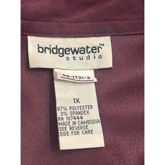 Bridgewater Studio 1X Purple (see Pics) Long Sleeve Buttons Polyester Spandex - Picture 5 of 5